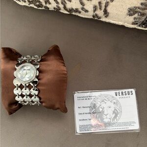 Versus Versace Metallic Silver Chain Watch
